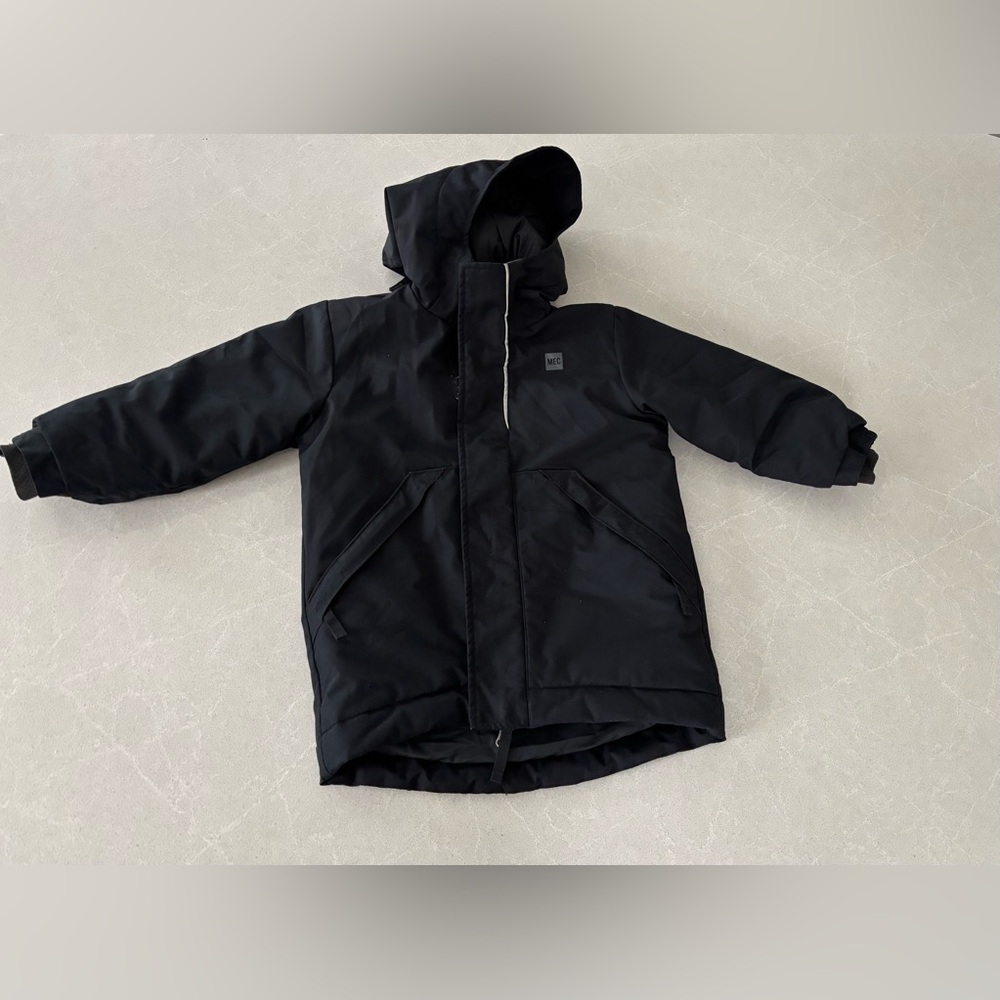 MEC Kids Black Puffer Hooded Jacket